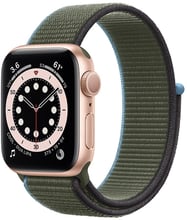 Apple Watch Series 6 40mm GPS Gold Aluminum Case with Inverness Green Sport Loop