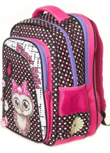 Рюкзак школьный для девочек Winner Stile 194-1 Чёрный с розовым