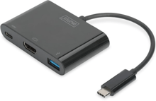 Digitus Adapter USB-C to HDMI+USB+USB-C Black (DA-70855)