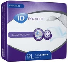 Одноразовые пеленки гигиенические впитывающие iD Expert Protect Plus 60x90 см 30 шт (7%)