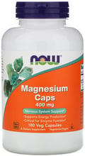 Now Foods Magnesium Caps, 400 mg, 180 Veg Capsules (NOW-01283)