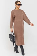 Платье Ри Мари Бонни ПЛ 2720 42 коричневое повседневное удлиненное миди