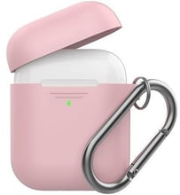 Чехол для наушников AhaStyle Silicone Duo Case with Belt Pink (AHA-02060-PNK) for Apple AirPods 2 2019