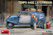Трехколесный немецкий грузовик MINIART доставки молока Tempo A400 (MA38057)
