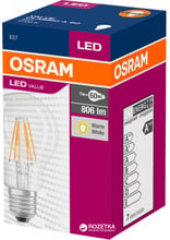 Лампа светодиодная Osram LED Value Filament A60 7W (806Lm) 4000K E27