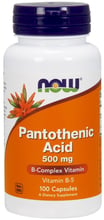NOW Foods PANTOTHENIC ACID 500 mg 100 CAPS Пантотеновакислота