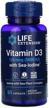Life Extension Vitamins D and K with Sea-Iodine 60 Caps Витамин Д и К с йодом