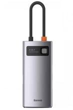 Baseus Adapter Metal Gleam Series USB-C to 4хUSB3.0+USB-C Gray (WKWG070013)