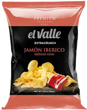 Чипсы картофельные El Valle Jamón Iberico Premium Collection со вкусом хамона 150 г (8437001213429)