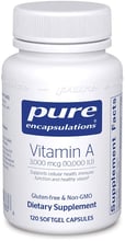 Pure Encapsulations Vitamin A 3,000 mcg /10,000 IU/ 120 caps (PE-01333)