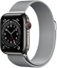 Apple Watch Series 6 40mm GPS+LTE Graphite Stainless Steel Case with Silver Milanese Loop (M0DF3,MTU22AM)