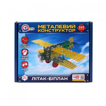 Детский Конструктор металлический Технок Самолет-биплан 4791TXK, 260 деталей