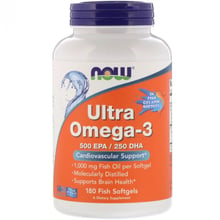 Now Foods Ultra Omega 500 EPA/250 DHA, 180 Fish Softgels (NF1665)