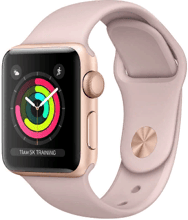 Apple Watch Series 3 38mm GPS Gold Aluminum Case with Pink Sand Sport Band SFHLWNBYMJ5X1