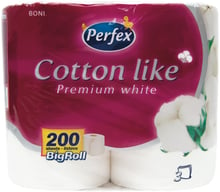 Perfex Cotton Like Premium White Туалетная бумага трехслойная 4 шт.