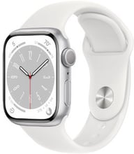 Apple Watch Series 8 41mm GPS Silver Aluminum Case with White Sport Band (MP6K3) UA