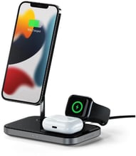Satechi Wireless Charger Stand MagSaf Space Gray (ST-WMCS3M) for iPhone 15 I 14 I 13 I 12 series and Apple Watch