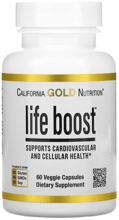California Gold Nutrition Life Boost Витамины для сердечно-сосудистой системы и клеток 60 растительных капсул