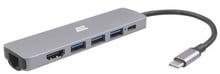 2E Adapter USB-C to USB-C+3xUSB3.0+RJ45+HDMI Silver (2EW-2684)