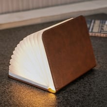 Светильник-книга на аккумуляторе Smart Book Gingko натуральная кожа (GK12L2)