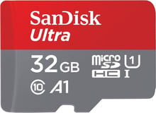 SanDisk 32GB microSDHC C10 UHS-I Ultra (SDSQUNR-032G-GN3MN)