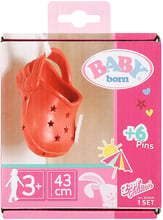 Обувь для куклы BABY BORN Cандалии со значками красные (831809-4)
