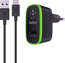 Belkin USB Wall Home Charger to USB-C 1.8m 2.1A Black (F7U001vf06-BLK)