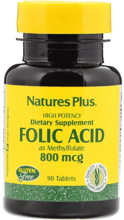 Nature's Plus, Folic Acid, 800 mcg, 90 Tablets (NAP-01790)