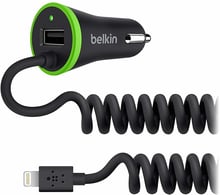 Belkin USB Car Charger BoostUp USB 3.4A with Lightning Cable Black (F8J154bt04-BLK)