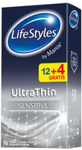 LifeStyles латексные презервативы ULTRATHIN 12+4шт