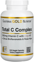 California Gold Nutrition Total C Complex Витамин С комплекс 500 мг 240 растительных капсул