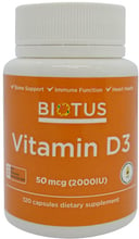 Biotus Vitamin D3, 2000 ME, 120 Capsules (BIO-530081)