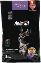 Наполнитель для кошачьего туалета AnimAll древесный с ароматом лаванды 5,3 кг (4820224500874)