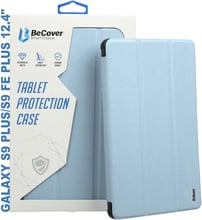 BeCover Case Book Soft Edge with Pencil mount Light Blue for Samsung X810 Galaxy Tab S9 Plus / S9 FE Plus SM-X610/SM-X616B (710407)