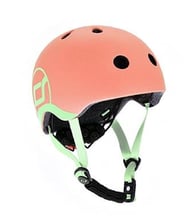 Шлем защитный детский Scoot&Ride персик, с фонариком, 45-51см (XXS/XS)