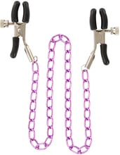 Металеві затиски для сосків з рожевою ланцюжком Stimulating Nipple Chain Metal