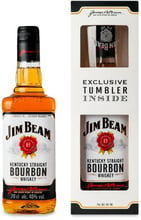 Бурбон Jim Beam White 40% 0.7л + 1 стакан (DDSBS1B065)