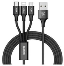 Baseus USB Cable to Lightning/microUSB/USB-C Rapid 1.2m Black (CAMLT-SU01)