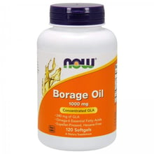 NOW Foods Borage Oil 1000 mg Масло огуречника 120 гелевых капсул