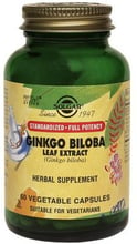 Solgar SFP Ginkgo Biloba Leaf Extract 60 Vegetable Capsules