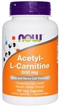 NOW Foods Acetyl-L-Carnitine 500 mg Veg Capsules 100 caps