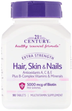 21st Century Hair, Skin & Nails Extra Strength 90 Tablets (CEN-27847)