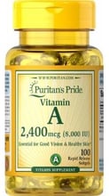 Puritan's Pride Vitamin A 8,000 IU (2,400 mcg) 100 Rapid Release Softgels