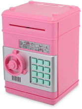 Детская копилка-сейф MAXLAND с кодом MK 4524 с купюроприемником (Розовый)