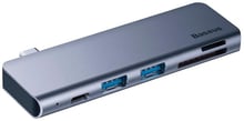 Baseus Adapter Harmonica USB-C to 2хUSB 3.0+SD+USB-C Grey (CAHUB-KOG)