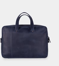 INCARNE Handmade Leather Laptop bag Bruno Blue for MacBook 15-16"