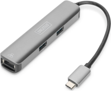Digitus Adapter USB-C to HDMI+3xUSB+RJ54 Grey (DA-70892)