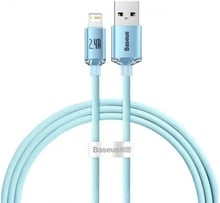 Baseus USB Cable to Lightning Crystal Shine Series 2.4A 1.2m Sky Blue (CAJY001103)