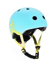 Шлем защитный детский Scoot&Ride голубика, с фонариком, 45-51см (XXS/XS)