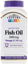 21st Century Enteric Coated Omega-3 Fish Oil, 90 Sgels